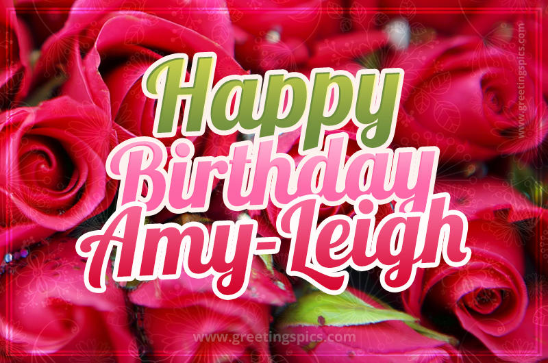 Happy Birthday Amy-Leigh beautiful Image with red roses