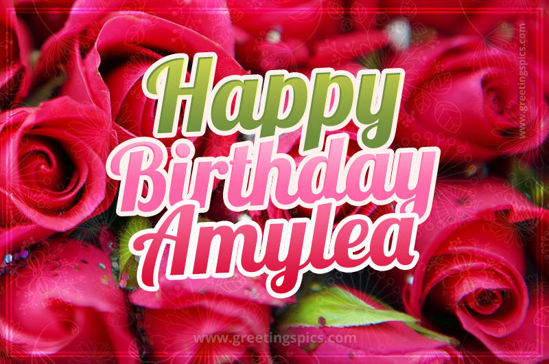 Happy Birthday Amylea beautiful Image with red roses