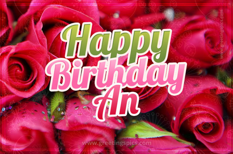 Happy Birthday An beautiful Image with red roses