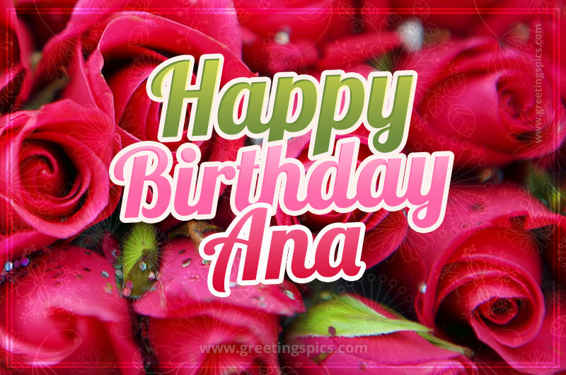 Happy Birthday Ana beautiful Image with red roses