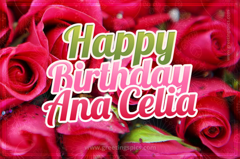 Happy Birthday Ana Celia beautiful Image with red roses