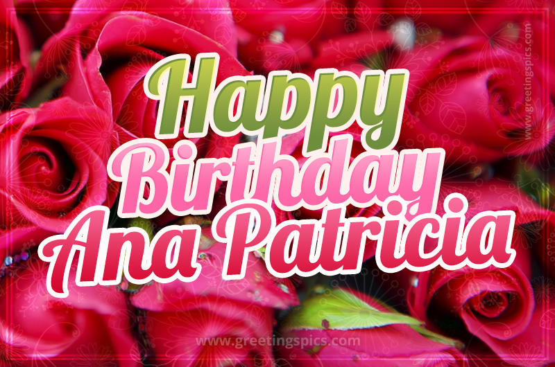 Happy Birthday Ana Patricia beautiful Image with red roses