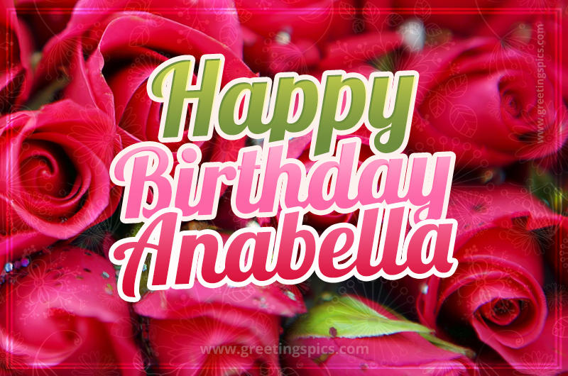 Happy Birthday Anabella beautiful Image with red roses