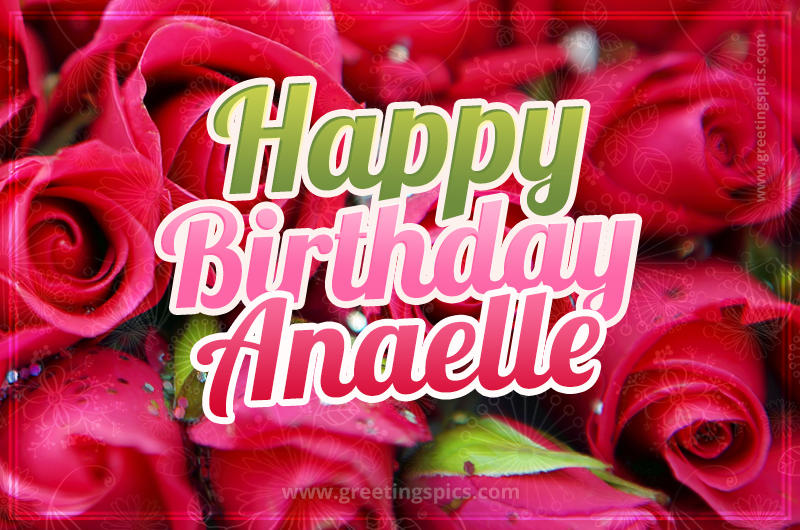 Happy Birthday Anaelle beautiful Image with red roses