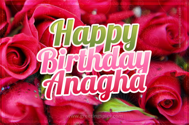 Happy Birthday Anagha beautiful Image with red roses