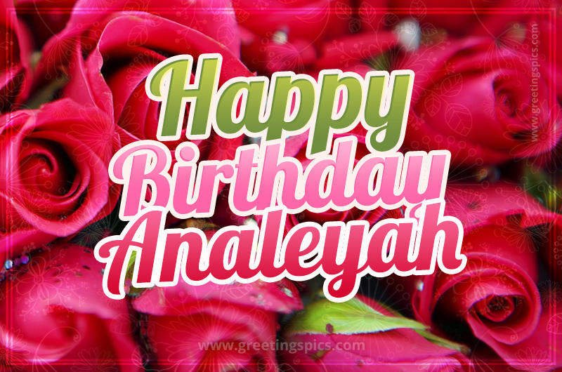 Happy Birthday Analeyah beautiful Image with red roses