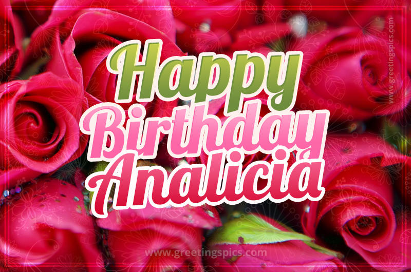 Happy Birthday Analicia beautiful Image with red roses