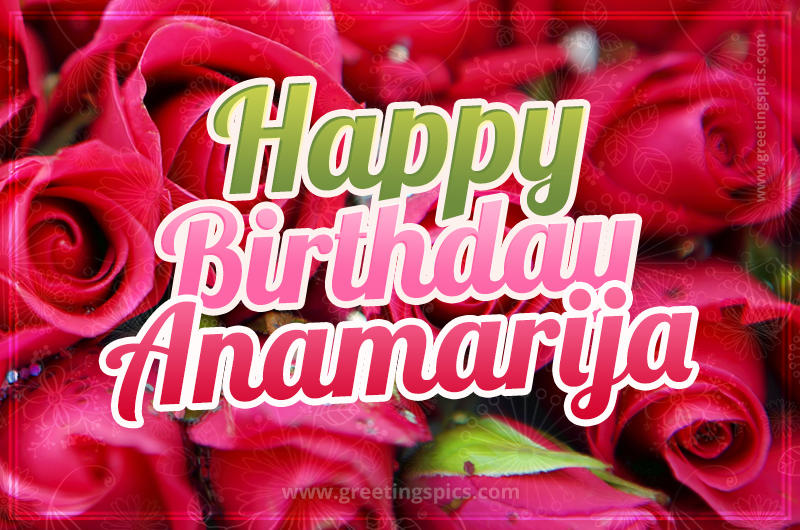 Happy Birthday Anamarija beautiful Image with red roses