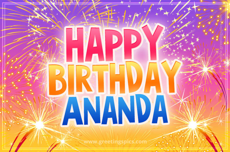 Happy Birthday Ananda Picture with fireworks