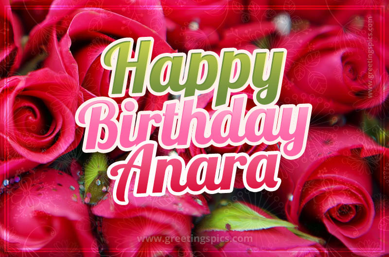 Happy Birthday Anara beautiful Image with red roses