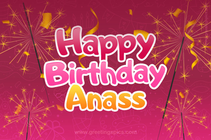 Happy Birthday Anass Image with sparklers