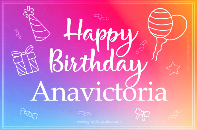 Colorful Happy Birthday Card For Anavictoria