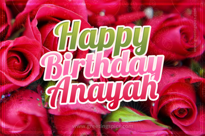 Happy Birthday Anayah beautiful Image with red roses