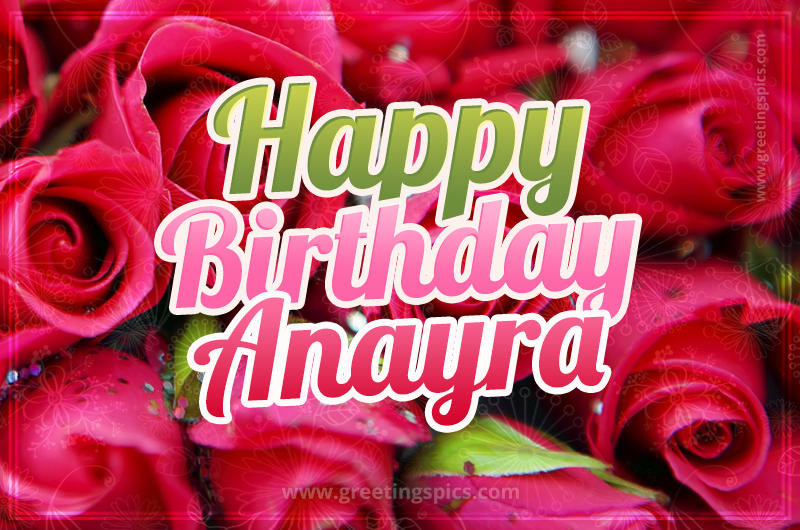 Happy Birthday Anayra beautiful Image with red roses