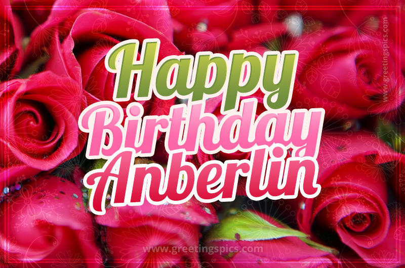 Happy Birthday Anberlin beautiful Image with red roses