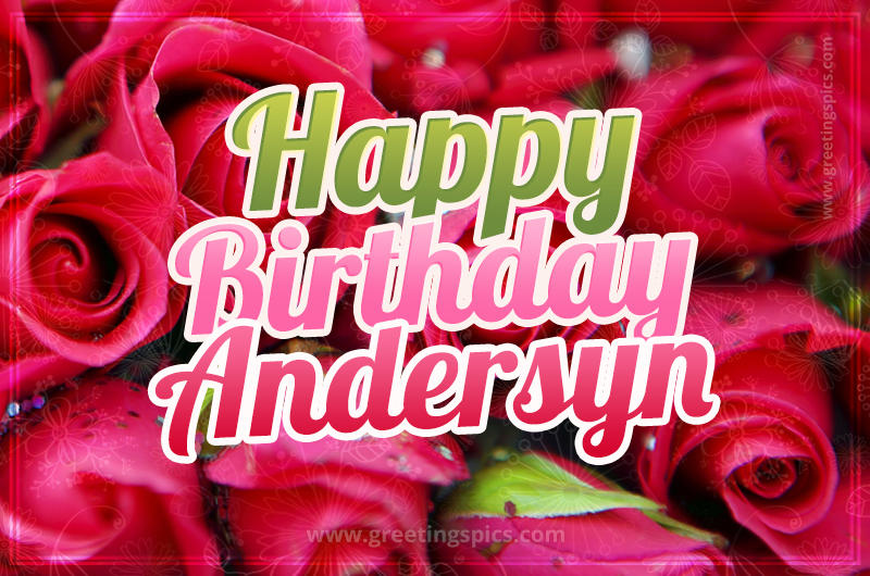 Happy Birthday Andersyn beautiful Image with red roses