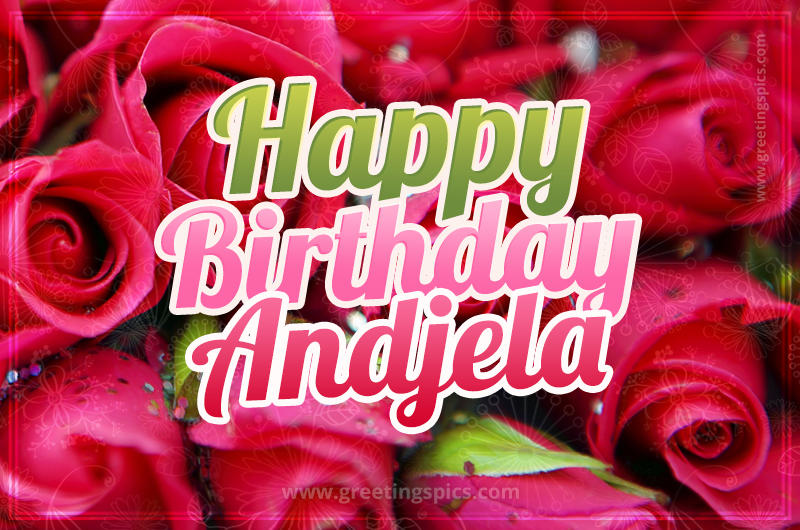 Happy Birthday Andjela beautiful Image with red roses