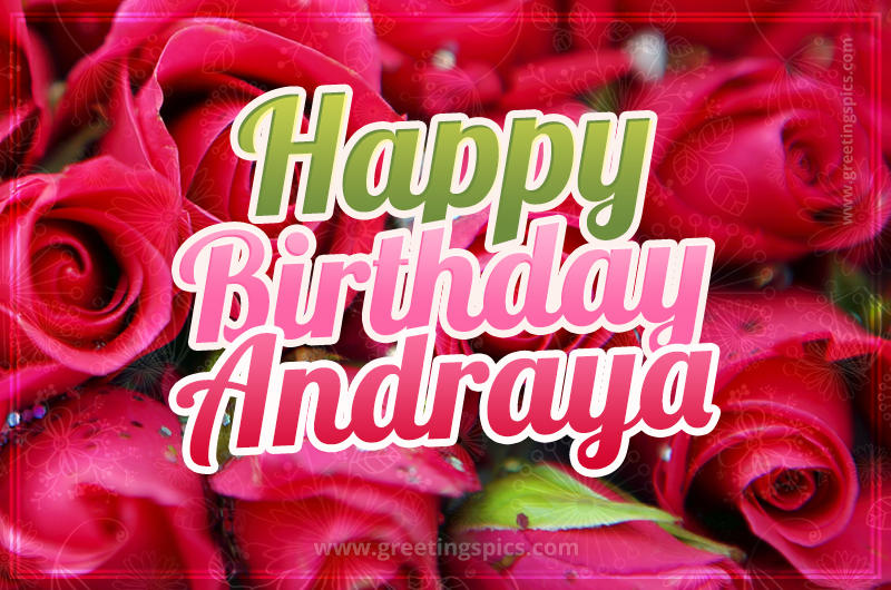 Happy Birthday Andraya beautiful Image with red roses