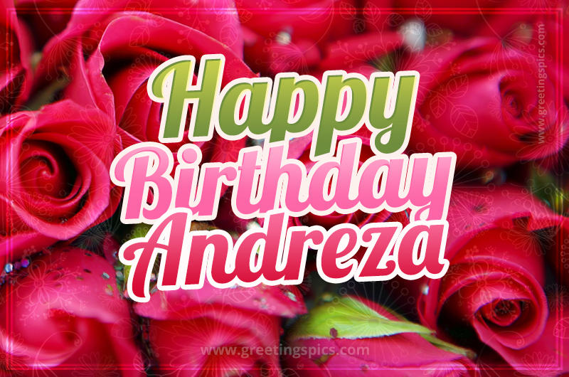 Happy Birthday Andreza beautiful Image with red roses