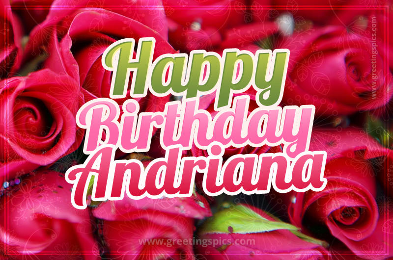 Happy Birthday Andriana beautiful Image with red roses