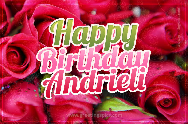 Happy Birthday Andrieli beautiful Image with red roses