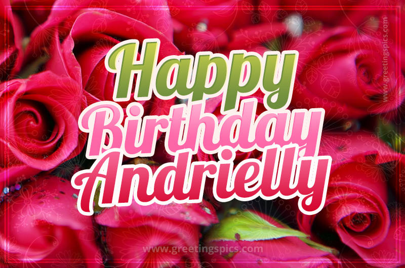 Happy Birthday Andrielly beautiful Image with red roses