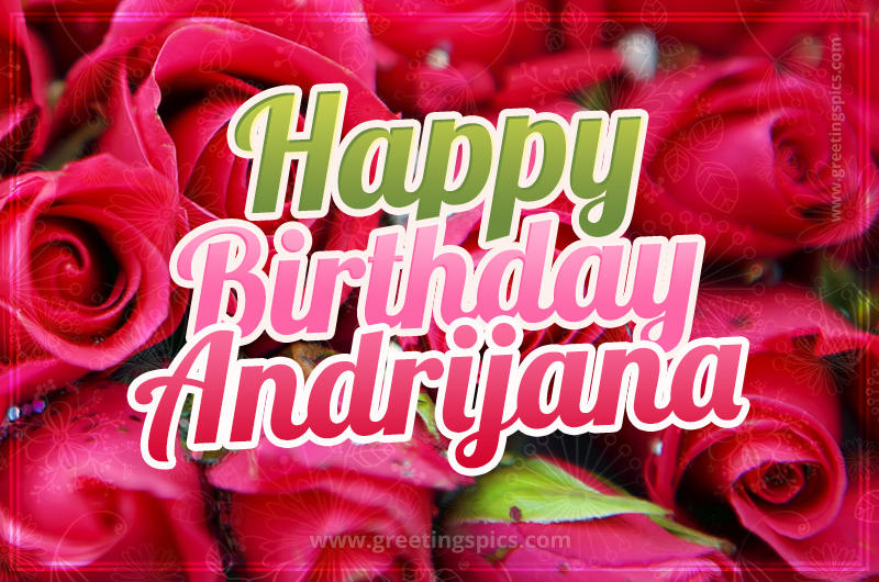 Happy Birthday Andrijana beautiful Image with red roses