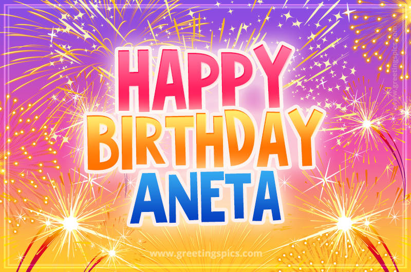 Happy Birthday Aneta Picture with fireworks