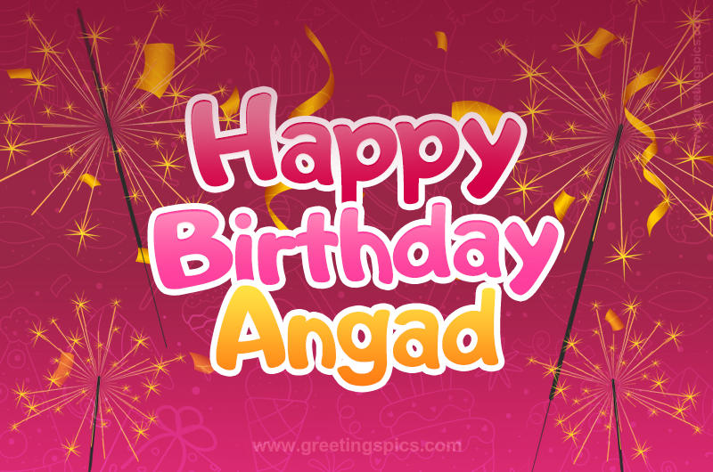 Happy Birthday Angad Image with sparklers