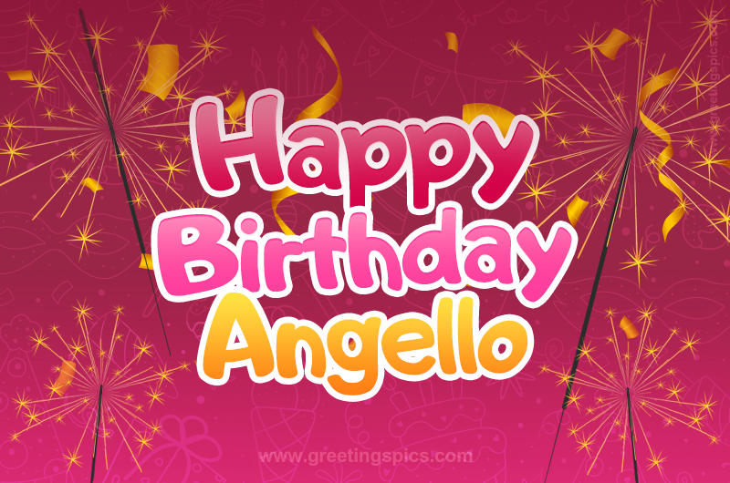 Happy Birthday Angello Image with sparklers