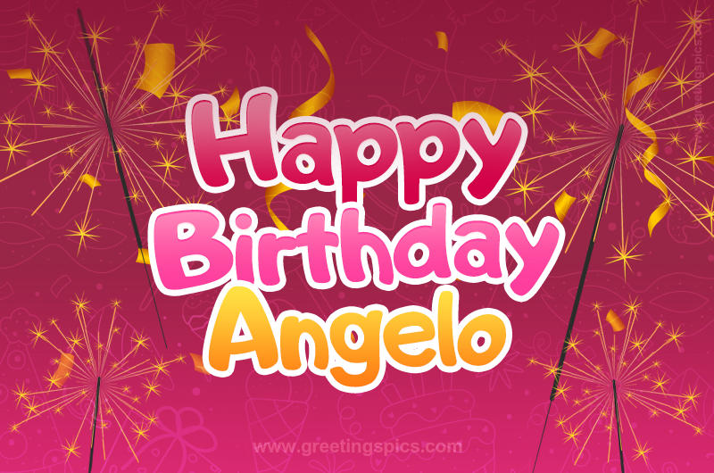 Happy Birthday Angelo Image with sparklers