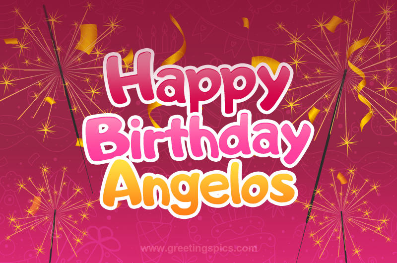 Happy Birthday Angelos Image with sparklers