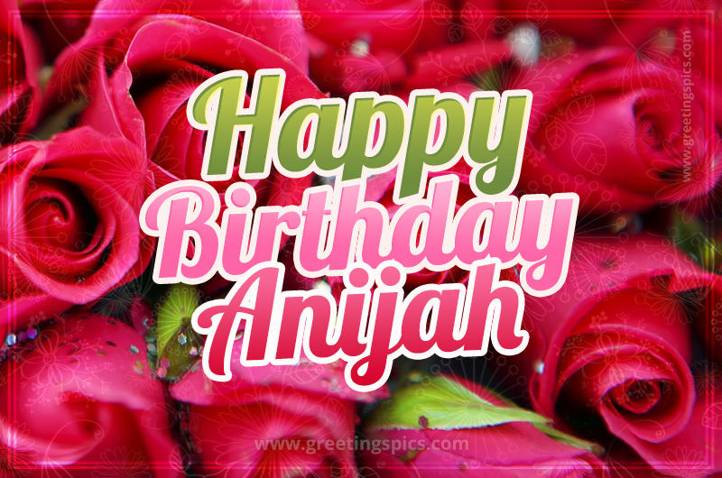 Happy Birthday Anijah beautiful Image with red roses