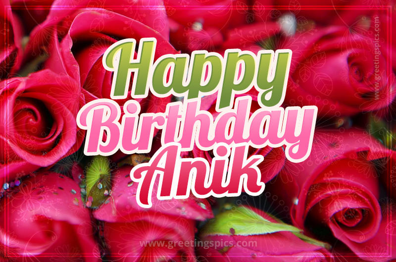 Happy Birthday Anik beautiful Image with red roses