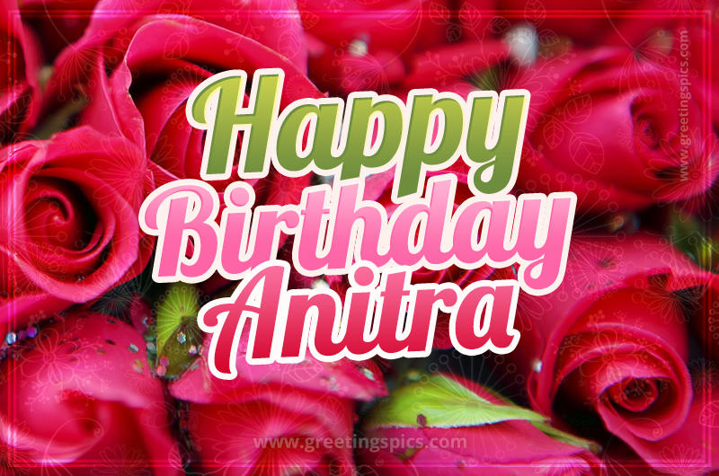 Happy Birthday Anitra beautiful Image with red roses