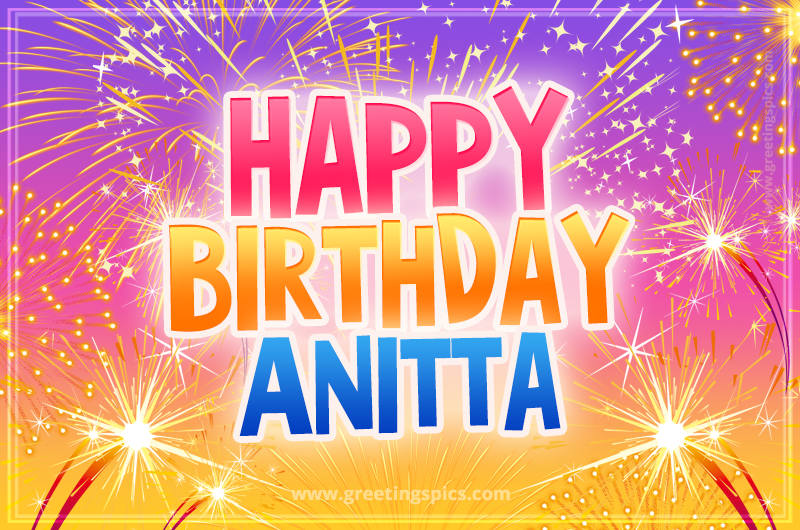 Happy Birthday Anitta Picture with fireworks