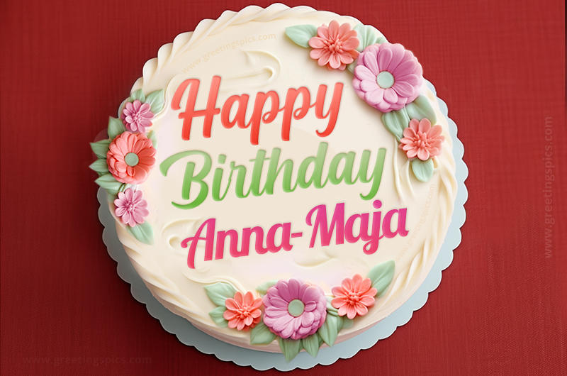 Happy Birthday Anna-Maja Cake Image With Name