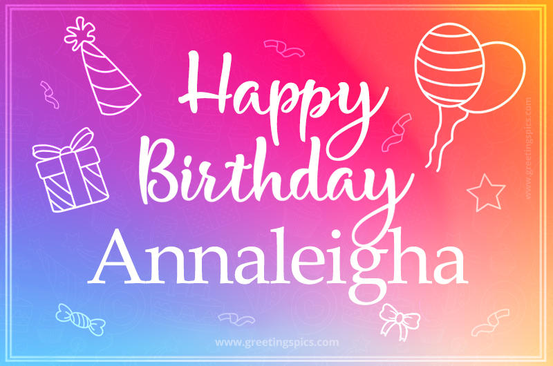 Colorful Happy Birthday Card For Annaleigha