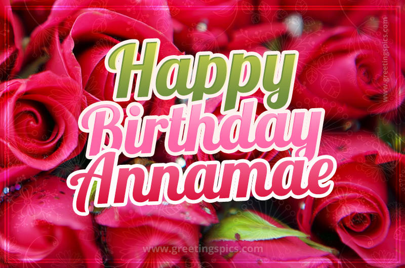 Happy Birthday Annamae beautiful Image with red roses