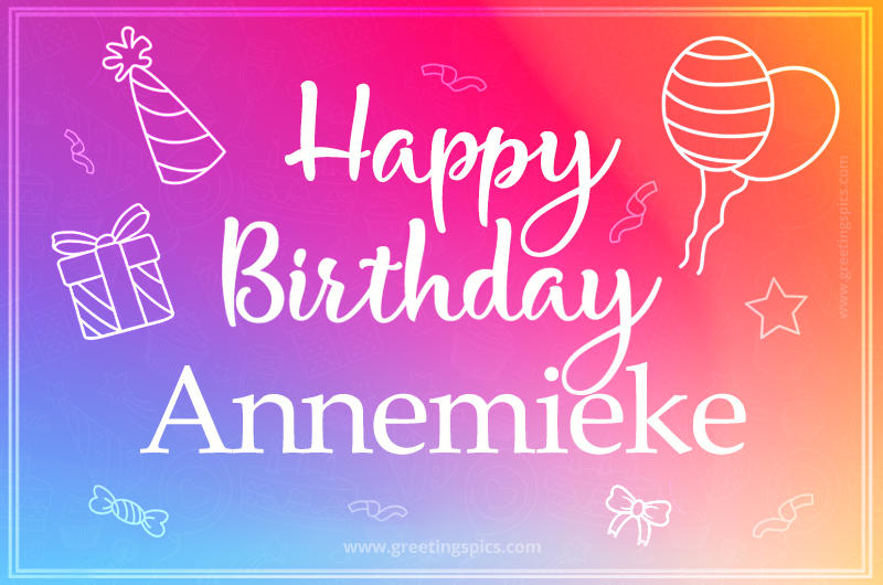 Colorful Happy Birthday Card For Annemieke