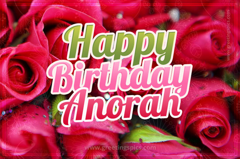 Happy Birthday Anorah beautiful Image with red roses