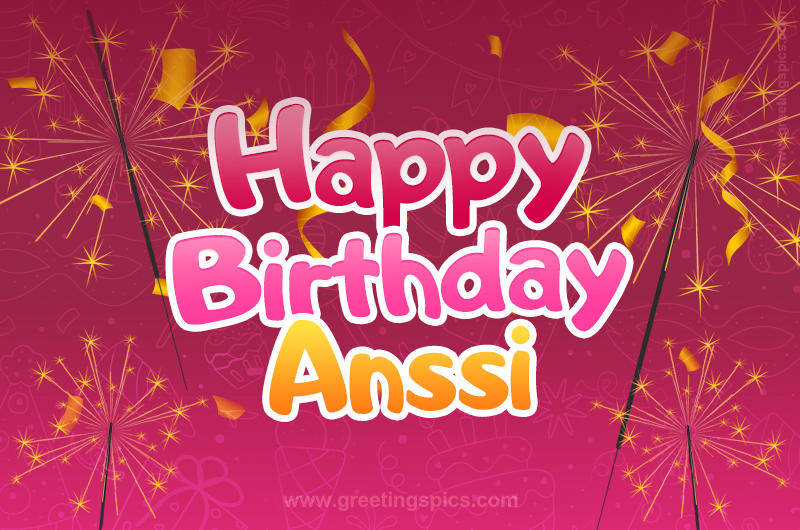 Happy Birthday Anssi Image with sparklers