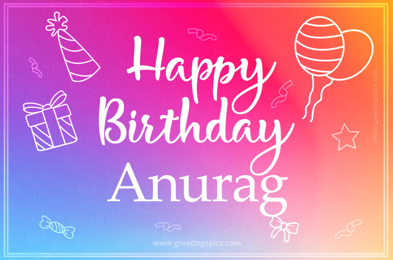 Colorful Happy Birthday Card For Anurag