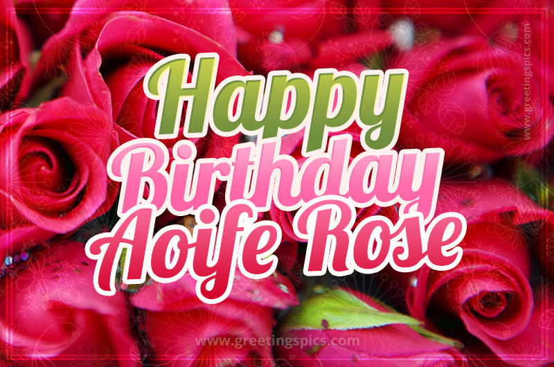 Happy Birthday Aoife Rose beautiful Image with red roses