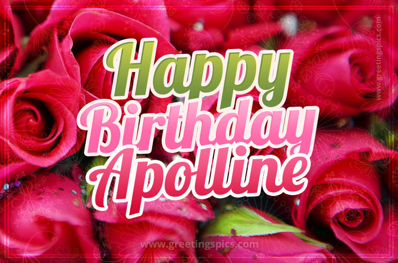 Happy Birthday Apolline beautiful Image with red roses