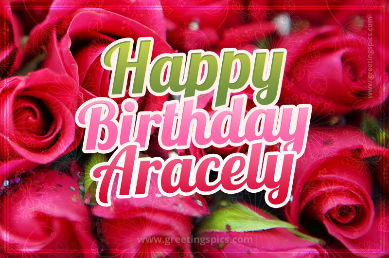 Happy Birthday Aracely beautiful Image with red roses