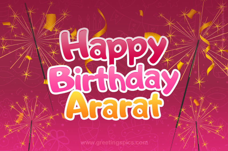 Happy Birthday Ararat Image with sparklers