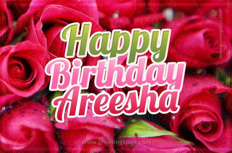 Happy Birthday Areesha beautiful Image with red roses