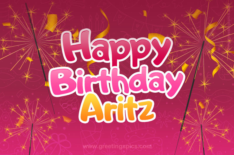 Happy Birthday Aritz Image with sparklers