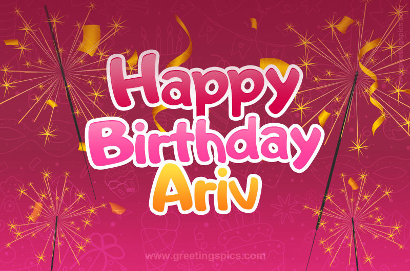 Happy Birthday Ariv Image with sparklers